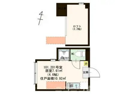 G-RESIDENCE AKABANE(ワンルーム/1階)の間取り写真