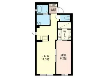 カノビアーノB棟(1LDK/2階)の間取り写真