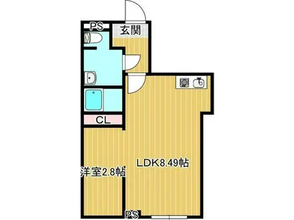 メリディアン泉パークタウン高森(1LDK/1階)の間取り写真