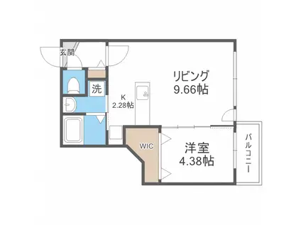 ビッグレジデンス白石(1LDK/4階)の間取り写真