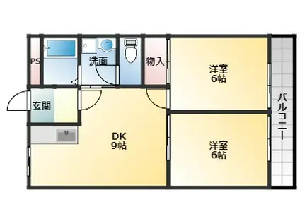 ライゼックス南恵我之荘(2LDK/3階)の間取り写真