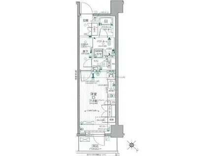 デュオステージ関内II(ワンルーム/11階)の間取り写真