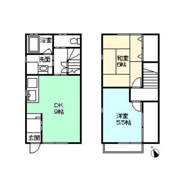 ルミエール住吉(2DK/1階)の間取り写真