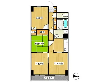 ロイヤルシラコ(2SLDK/5階)の間取り写真