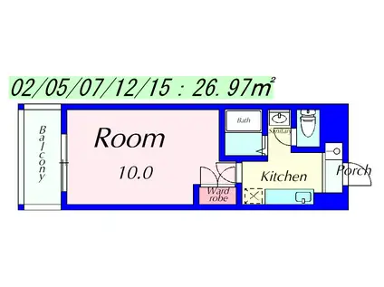 ラクーンD3(1K/1階)の間取り写真