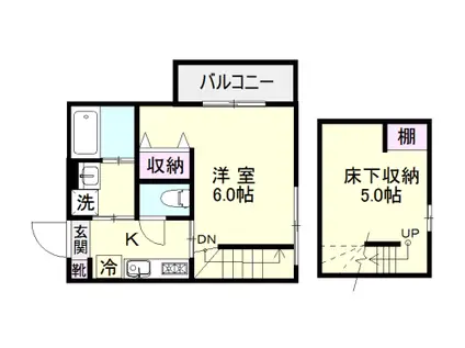 UTOPOS(1K/1階)の間取り写真
