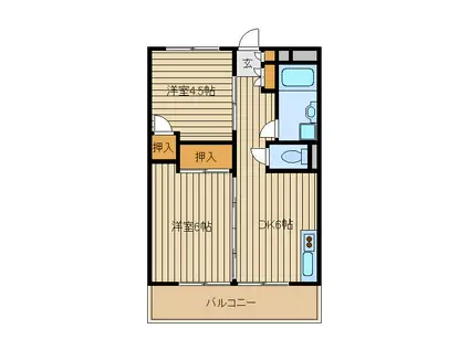 ビレッジハウス向台(2DK/7階)の間取り写真