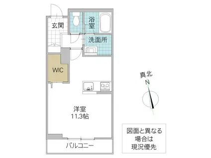 バレヌブルー元山(ワンルーム/1階)の間取り写真