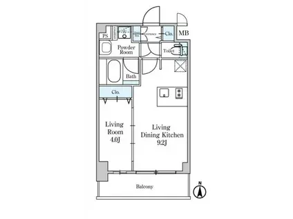 ディームス東陽町II(1LDK/8階)の間取り写真