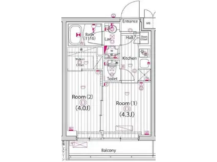 ガーラ練馬グランドステージ(2K/4階)の間取り写真