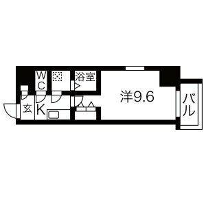 メイクス上前津II(1K/2階)の間取り写真