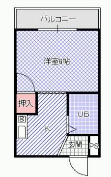 OTYマンション(1K/3階)の間取り写真
