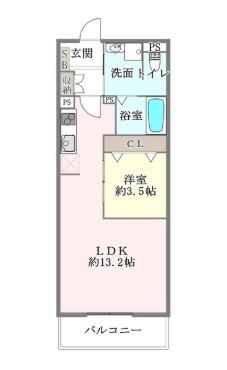 ラ・テール(1LDK/1階)の間取り写真