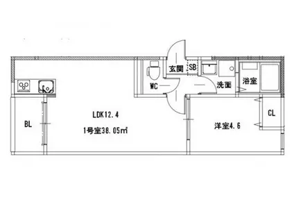 メゾンクレール御領(1LDK/3階)の間取り写真
