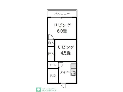 弥生ハイツ(2K/1階)の間取り写真