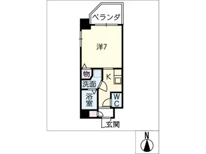 MELLON(1K/3階)の間取り写真