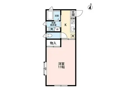 モントレー多賀城(1K/1階)の間取り写真