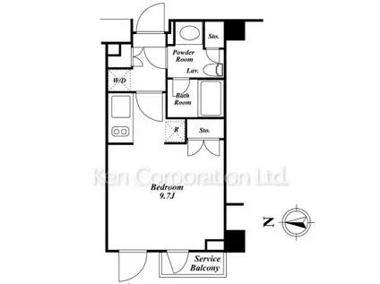 リテラス白金台(ワンルーム/3階)の間取り写真