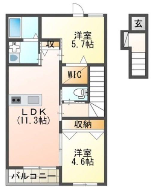 メゾン グランデ(2LDK/2階)の間取り写真