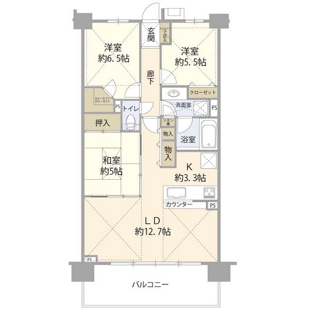 レーベン八潮(3LDK/2階)の間取り写真