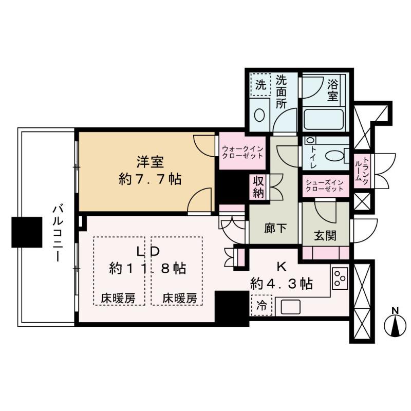 ザ・梅田タワー(1LDK/27階)の間取り写真