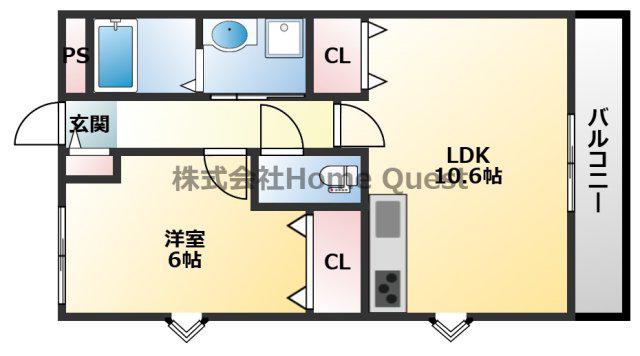 スペイシア友貴(1LDK/1階)の間取り写真