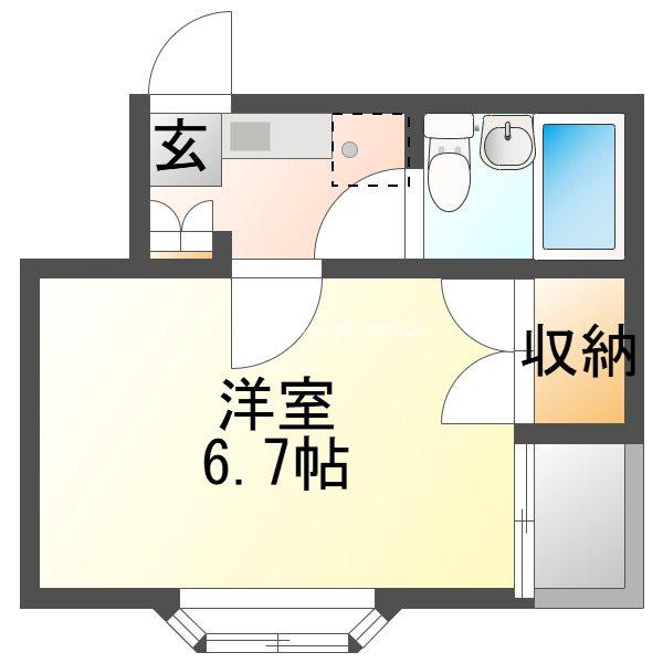 パレス国分寺(1K/2階)の間取り写真