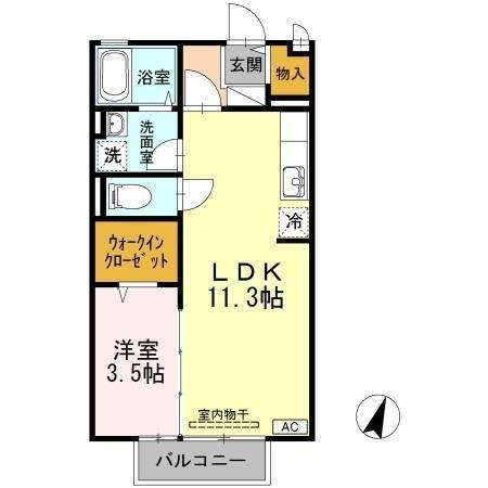 アネシス(1LDK/2階)の間取り写真