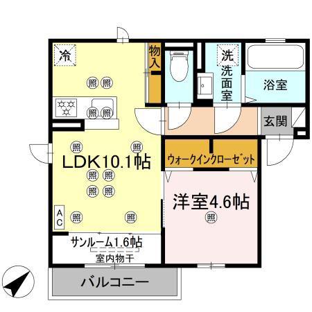 JR予讃線 今治駅 徒歩23分 2階建 新築(1LDK/2階)の間取り写真