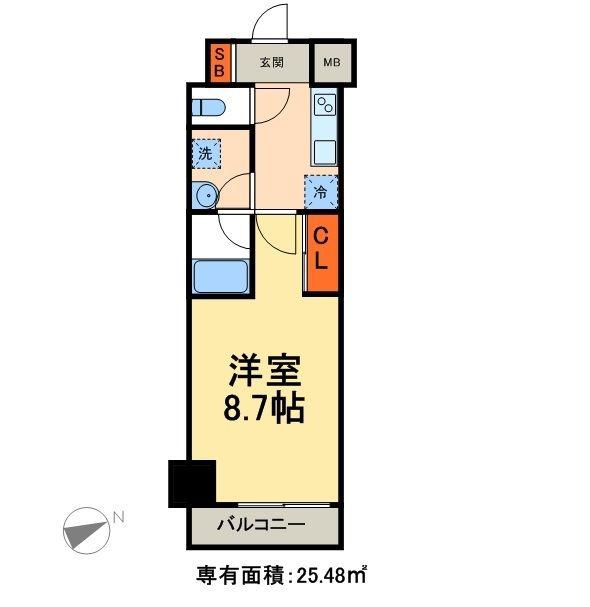 フェルクルールプレスト町屋駅前(1K/3階)の間取り写真