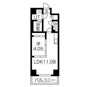 S-FORT古出来FIORE(1LDK/11階)の間取り写真