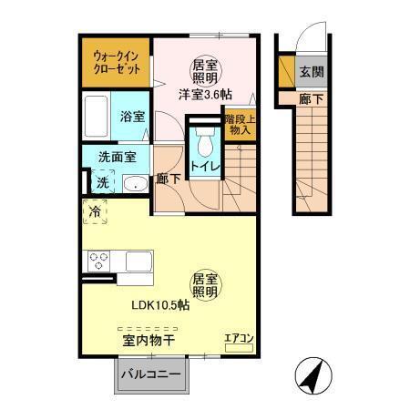 REGALO(1LDK/2階)の間取り写真