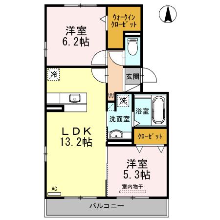 プルミエIII(2LDK/3階)の間取り写真