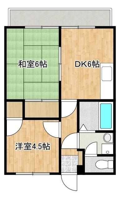KONA INN(2DK/3階)の間取り写真