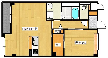 リヴァージュ竜王(1LDK/2階)の間取り写真
