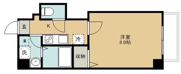 STUDIO原町(1K/5階)の間取り写真