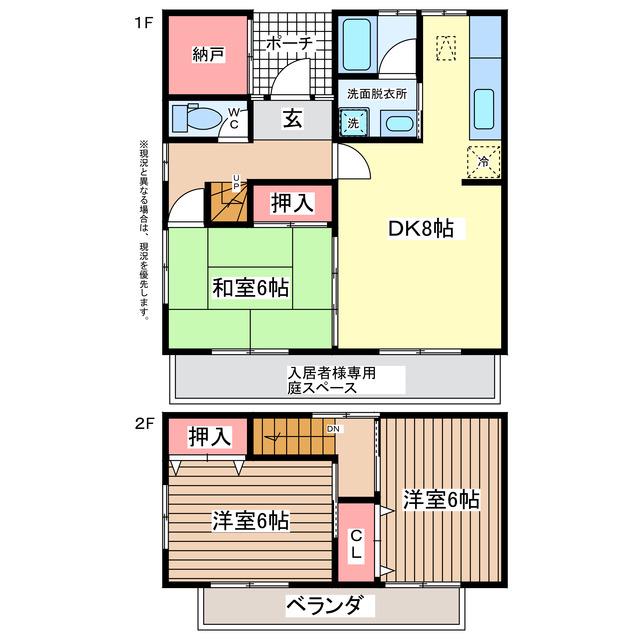 アイビス土合タウン(3DK/1階)の間取り写真