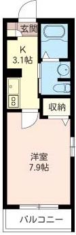 ベル ドミール(1K/3階)の間取り写真