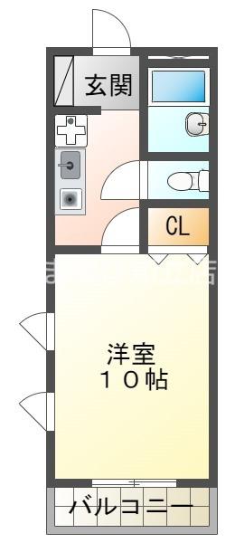 オアシス二本木(1K/2階)の間取り写真
