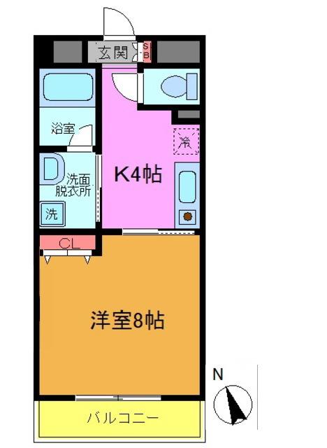 ベルカーサ(1K/3階)の間取り写真