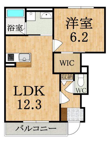 FOREST PRESIA(1LDK/1階)の間取り写真