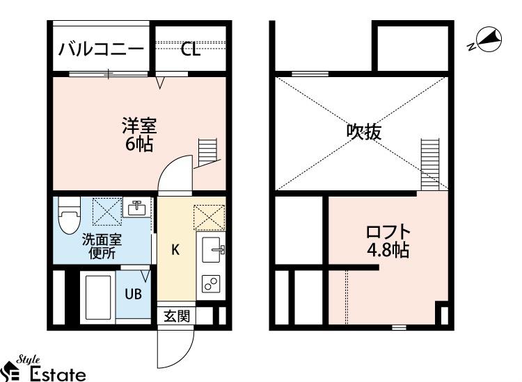 CRYSTALPALACE(1SK/2階)の間取り写真