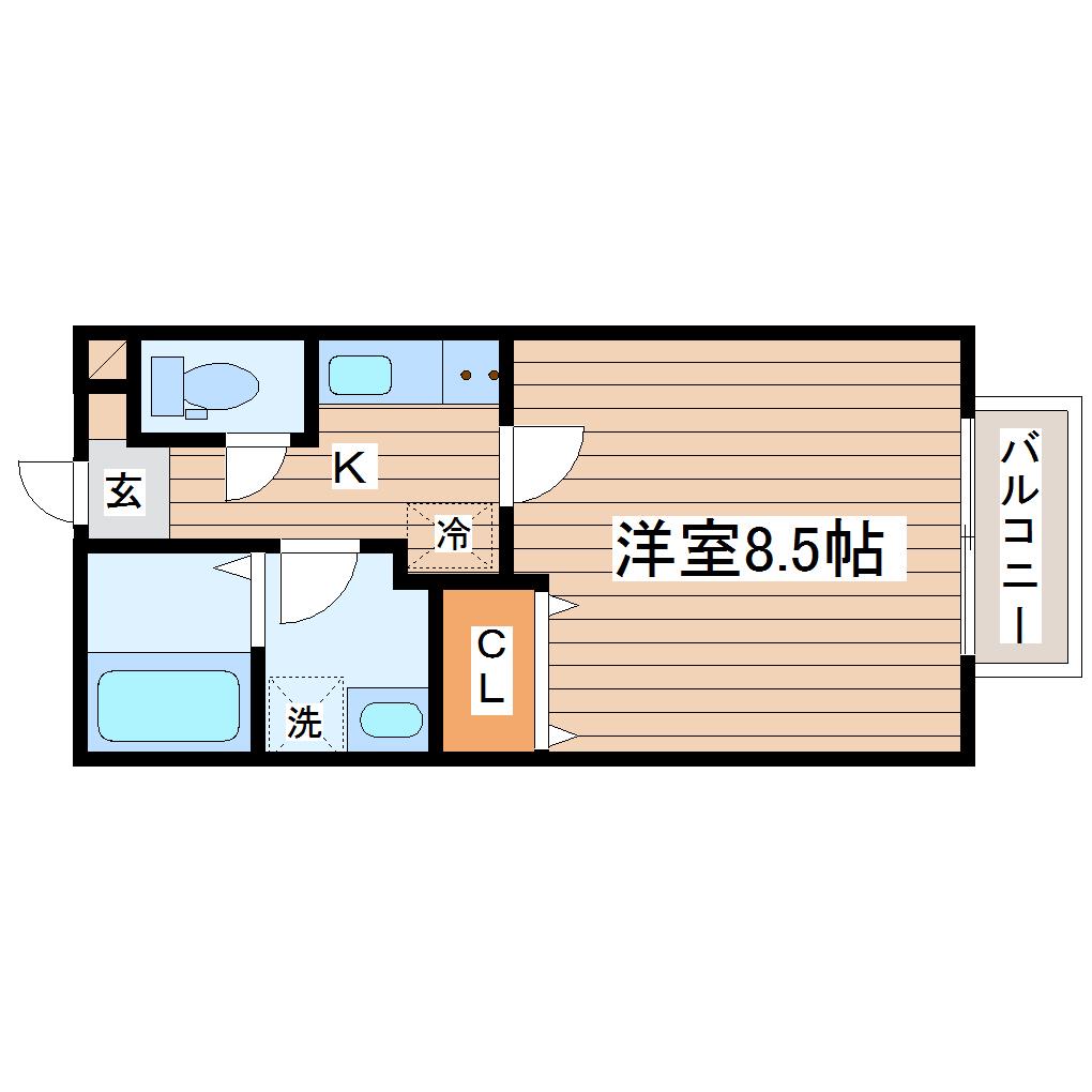 アスコット高橋(1K/2階)の間取り写真