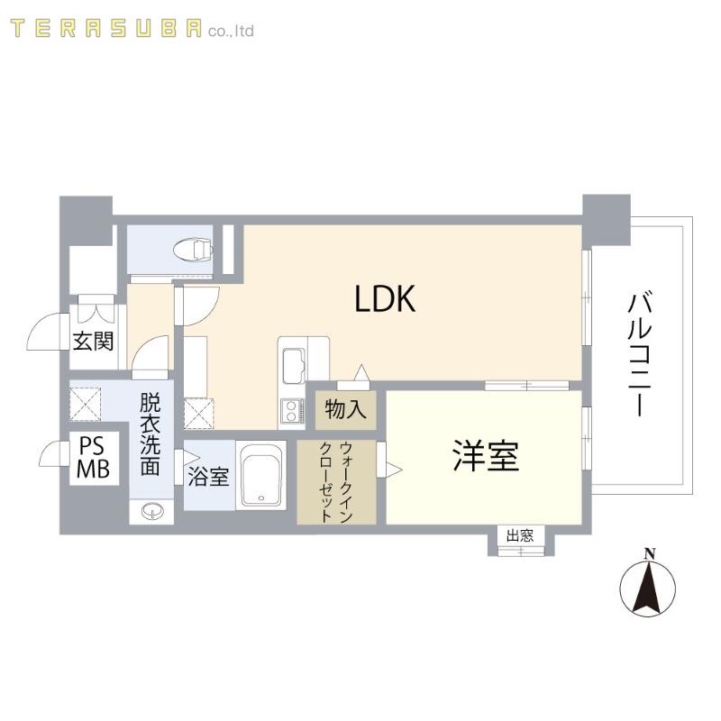 シャンス・ミカド船小路(1LDK/3階)の間取り写真