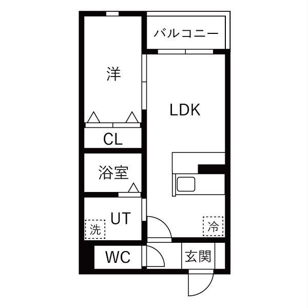 ジュエル喜多山II(1LDK/2階)の間取り写真