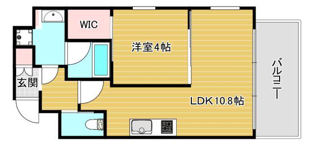 プレジオ松屋町(1LDK/4階)の間取り写真
