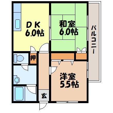 TMハイツ(2DK/2階)の間取り写真
