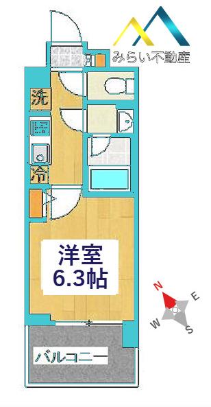 プロスタイルウェルス横浜天王町SHOKEN RESIDENCE(1K/1階)の間取り写真