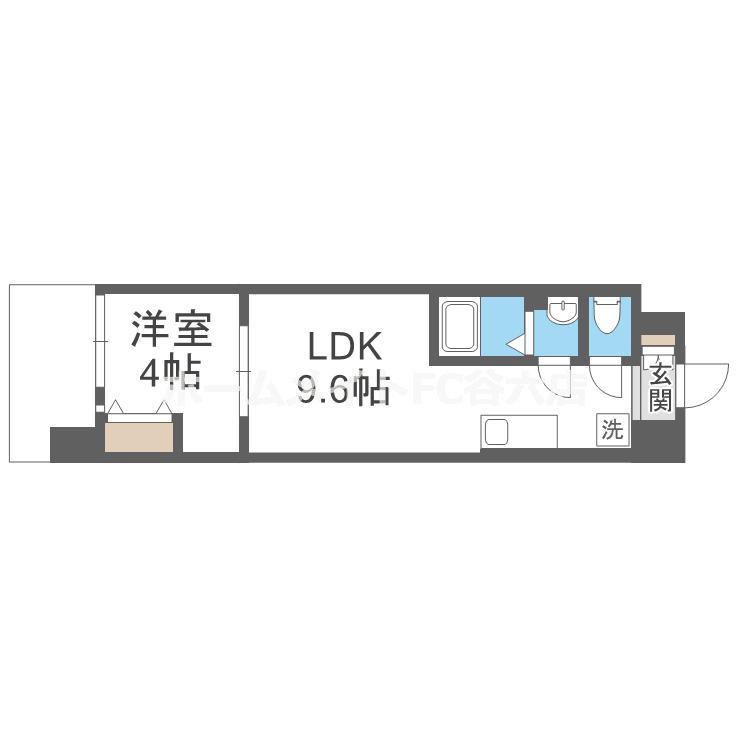 AND TERRACE 文の里(1LDK/2階)の間取り写真