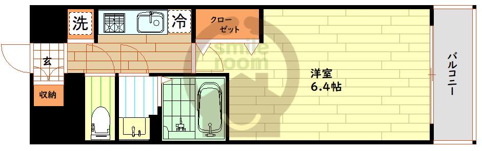 プレサンス南堀江スタイルズ(1K/4階)の間取り写真